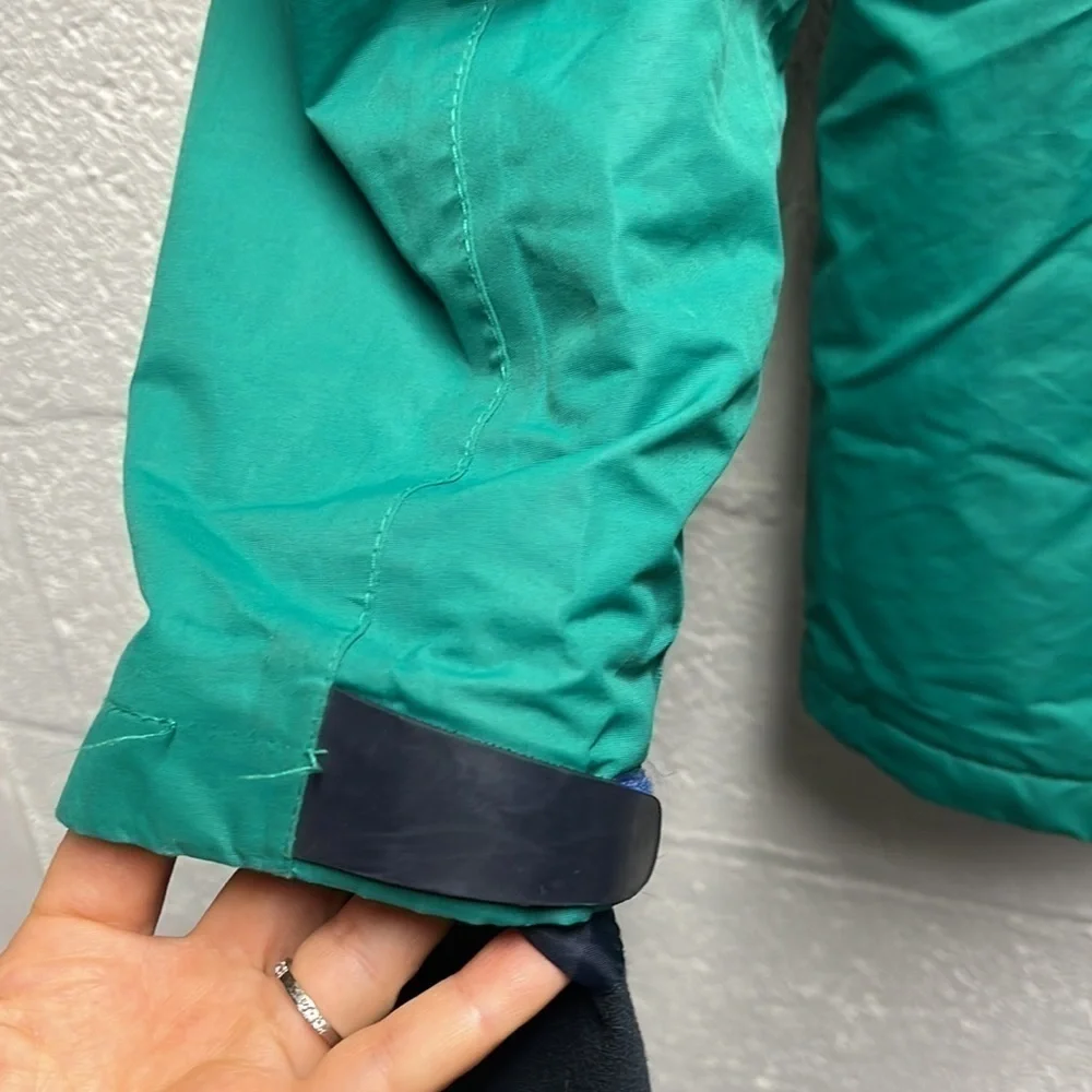 Boden Kids hooded Jacket size 13-14y green and blue